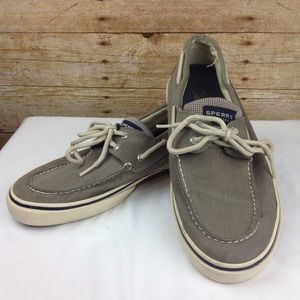 Sperry Top Side Gray Canvas Boat Shoes Size 12